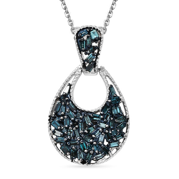 D'Joy Blauer Diamant Schmuckset ca. 50 cm 925 Silber rhodiniert ca. 0,49 ct. image number 0