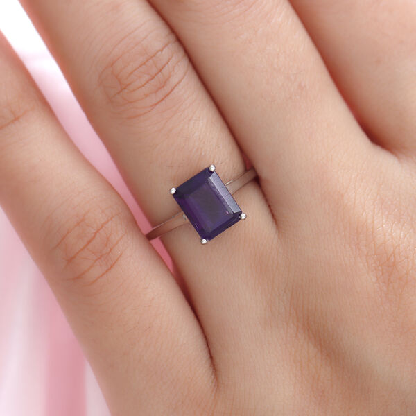 Afrikanischer Amethyst Solit&auml;r-Ring, 925 Silber platiniert  ca. 2,40 ct image number 3