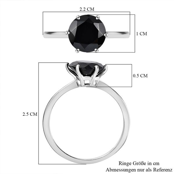 Schwarzer Spinell Ring, 925 Silber,  (Gr&ouml;&szlig;e 19.00) ca. 3.31 ct image number 7