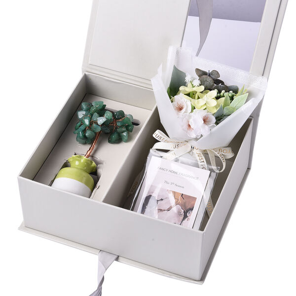 The 5th Season - Gr&uuml;ner Jade-Baum in Geschenkbox, mit ewigen Blumen und &auml;therischem &Ouml;l, Aventurin image number 5