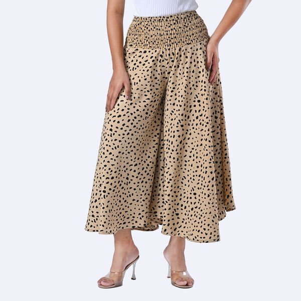 Weit geschnittene Freizeithose, Smockbund, 85x39cm, Beige und schwarz image number 6