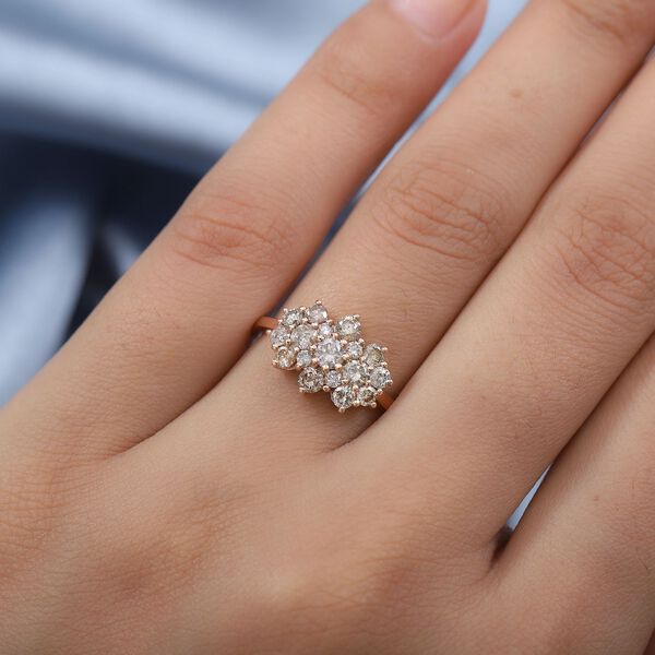 Nat&uuml;rlicher Champagner Diamant zertifiziert I2-I3 Ring 375 Ros&eacute;gold image number 3