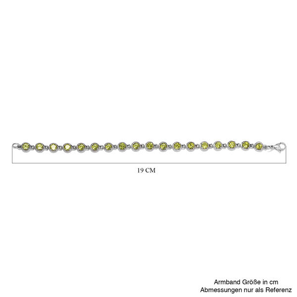 Nat&uuml;rliches Peridot-Armband, 19 cm, Edelstahl, ca. 8,62 ct image number 5
