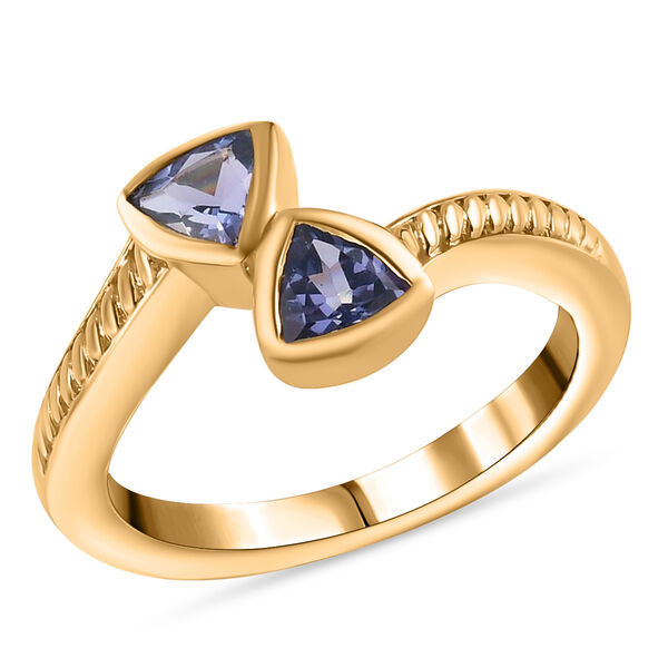 Tansanit Bypass Ring 925 Silber 585 Vergoldet image number 4