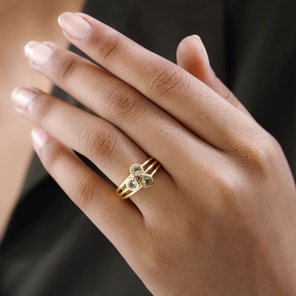 AA natürlicher, goldener Tansanit-Ring - 0,75 ct. image number 3