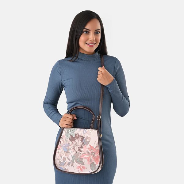 2er Set - Handtasche und Geldbörse, Baumwolle, Mehrfarbige Floral image number 3