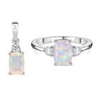 D'Joy AA Natürlicher, äthiopischer Welo Opal Schmuckset 925 Silber rhodiniert (Größe 16) ca. 2,13 ct.
