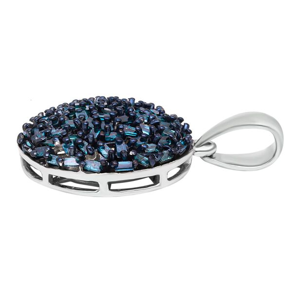 Blauer Diamant Anhänger, 925 Silber platiniert ca. 0.50 ct image number 4