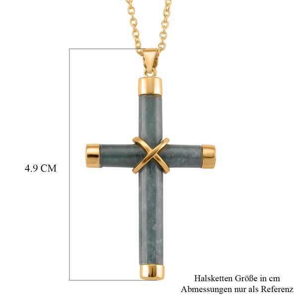 Natürlicher Olmek Jadeit Anhänger mit kettte, 925 Silber vergoldet ca. 15,00 ct. image number 4