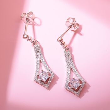 Lustro Stella - Wei&szlig;e Zirkonia Ohrringe, 925 Silber platiniert ca. 1.60 ct