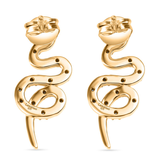 LUXURIANT SI Labor Diamant Ohrringe, 925 Silber 750 Gelbgold Vermeil - 0,33 ct. image number 4