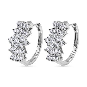 Moissanit Ballerina Creolen, 925 Silber rhodiniert - 1,93 ct.