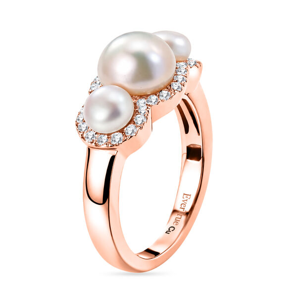 EVER TRUE S&uuml;&szlig;wasser Perle (7-7.5 mm) Ring 950 Kupfer (Gr&ouml;&szlig;e 17.00) image number 4