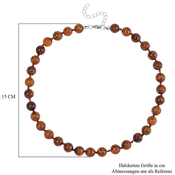 Skript Stein Halskette ca. 45 cm Reiner Edelstahl ca. 299,35 ct. image number 4