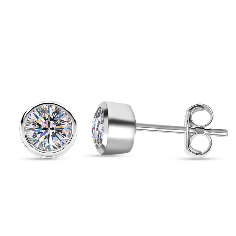 Moissanit Ohrstecker 925 Silber platiniert ca. 0,88 ct | SHOPLC