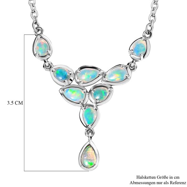 Nat&uuml;rlicher, &auml;thiopischer Welo Opal Halskette ca. 50 cm 925 Silber platiniert ca. 1,13 ct image number 6