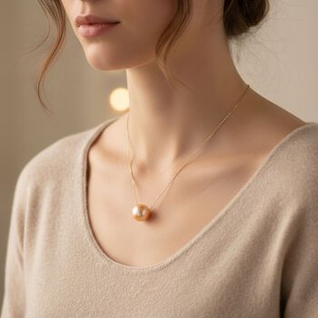 AAA goldene S&uuml;dsee Perle 45cm Halskette in 750 Gelbgold