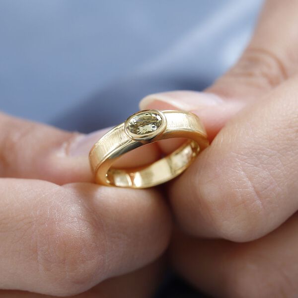 AA Nat&uuml;rlicher, goldener Tansanit Ring, ca. 0,44 ct. image number 3