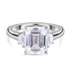 88 Facetten Moissanit-Ring, 925 Silber platiniert (Größe 20.00) ca. 3,90 ct