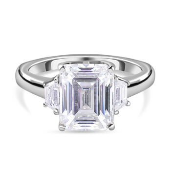 88 Facetten Moissanit-Ring, ca. 3,90 ct