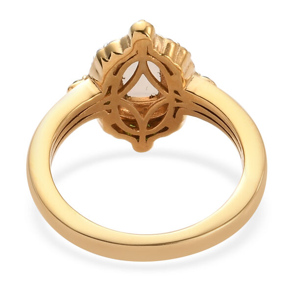 Nat&uuml;rlicher &Auml;thiopischer Opal und Nat&uuml;rlicher Chromdiopsid Ring 925 Silber vergoldet  ca. 0,98 ct image number 6