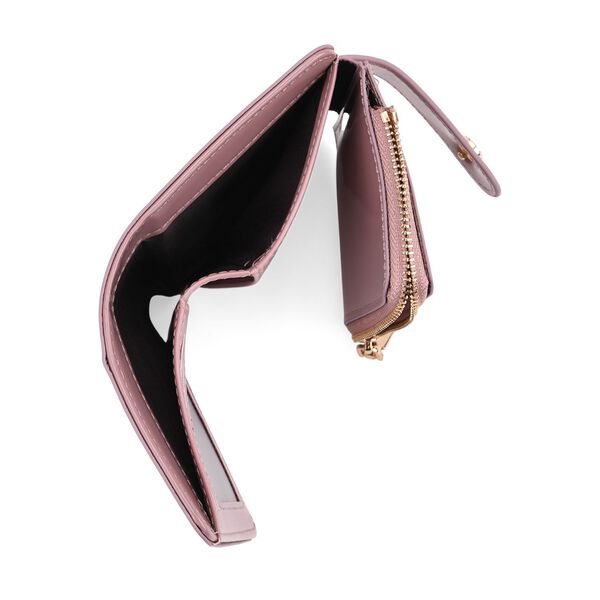 Jacquard-Schal aus Viskose und Geldbörse aus PU-Leder mit RFID-Schutz Rosa image number 7