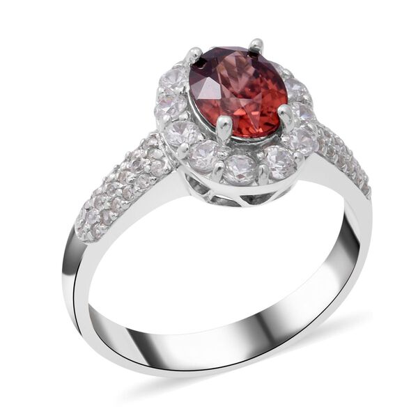 Rosa und weißer Zirkon-Ring, 925 Silber platiniert  ca. 2,96 ct image number 4