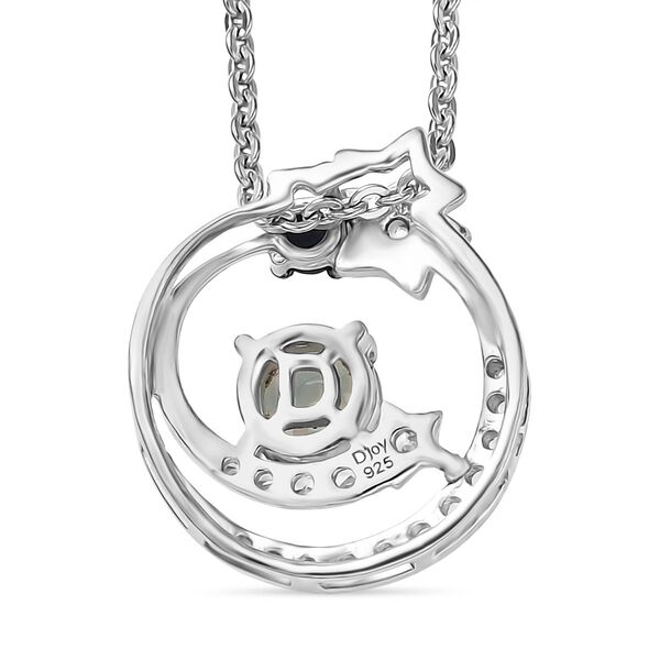 D'Joy AA äthiopischer Welo Opal, blauer Saphir und Zirkon zweifarbiger Anhänger mit 50cm Kette - 0,37 ct. image number 5