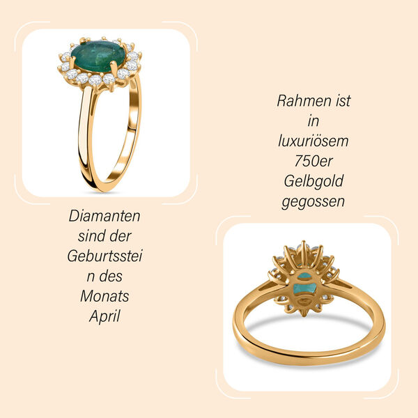 AAA Kagem Sambischer Smaragd und  Diamant Ring, ca. 1,54 ct image number 3