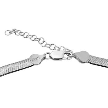 Chunky Choker flache Fischgr&auml;tenkette in Silber