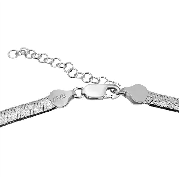Chunky Choker flache Fischgr&auml;tenkette in Silber image number 3