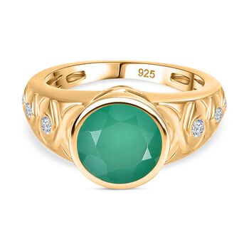 Verde Onyx und Zirkon Ring - 2,94 ct.