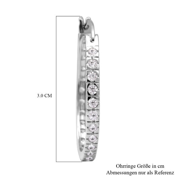 Lustro Stella - wei&szlig;e Zirkonia-Creolen, 925 Silber rhodiniert ca. 1.26 ct image number 4