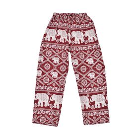 Gewebte Viskosehose, Länge 103/ Hüfte 66/ Taille 56cm, rotfarben