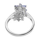 Tansanit Blumen-Ring, 925 Silber platiniert  ca. 1,05 ct image number 5