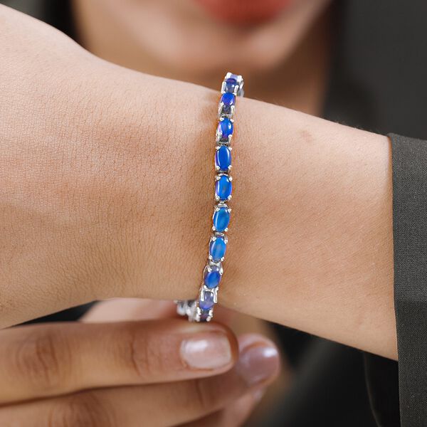 Aurora Mondstein Armband, ca. 19 cm, 925 Silber platiniert ca. 15.20 ct image number 3