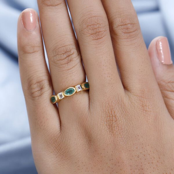 AA Kagem sambischer Smaragd und Zirkon-Ring- 1,16 ct. image number 3