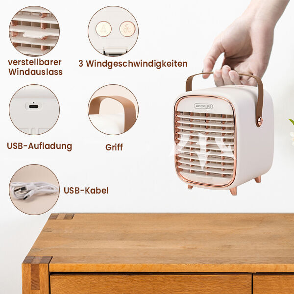 Luftkühler mit Nebelspray und USB-Kabel, Crème image number 3