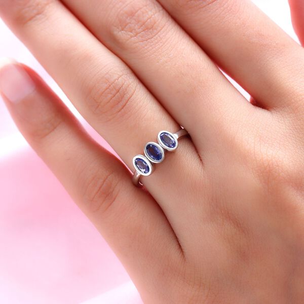 AA Tansanit-Ring, 925 Silber platiniert  ca. 0,72 ct image number 3