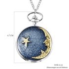 Strada - Taschenuhr im Mond und Stern Design, Japanisches Uhrwerk, silberfarben image number 6