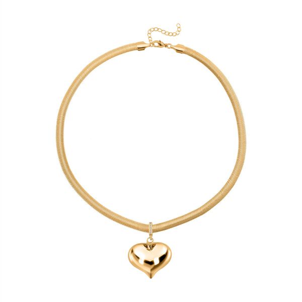 Herz Halskette in Goldton, 45+5 cm image number 3