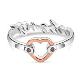 GP Amore Kollektion - Kanchanaburi Blauer Saphir, Natürlicher Champagner Diamant Ring 925 Silber (Größe 21.00) ca. 0.05 ct