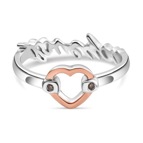 GP Amore Kollektion - Kanchanaburi Blauer Saphir, Natürlicher Champagner Diamant Ring 925 Silber (Größe 21.00) ca. 0.05 ct image number 0