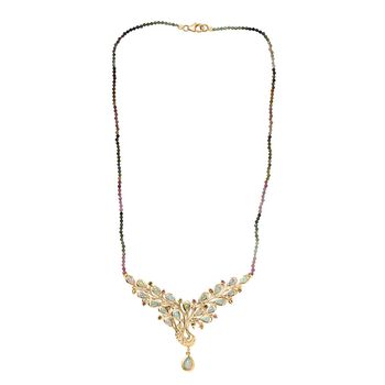 D'Joy AA Nat&uuml;rliche, &auml;thiopische Welo Opal und Multi-Turmalin Halskette, 45cm - 22,27 ct.