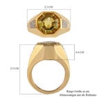 Ouro Verde-Quarz und Zirkon Ring 925 Silber vergoldet image number 6