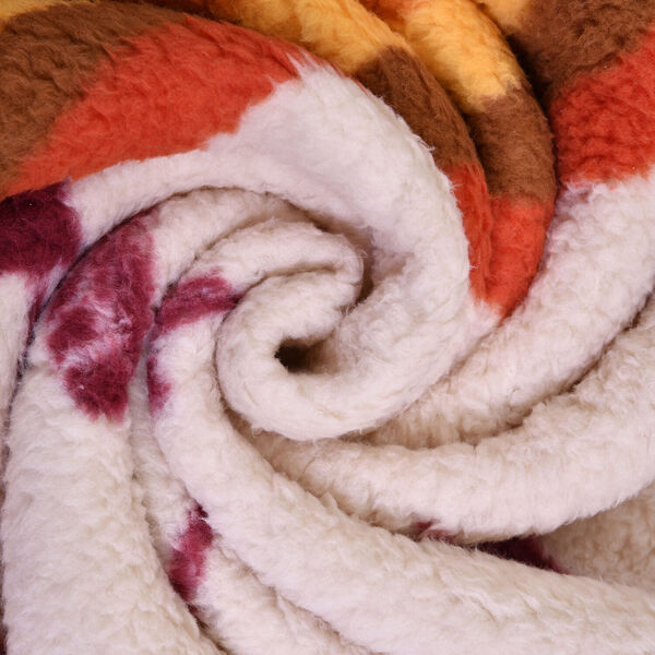 Wolkenweiche Sherpa-Decke mit Tipi-Muster, Rot und Erdt&ouml;ne image number 5