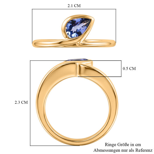 Tansanit-Ring, 925 Silber Gelbgold Vermeil  ca. 0,69 ct image number 7