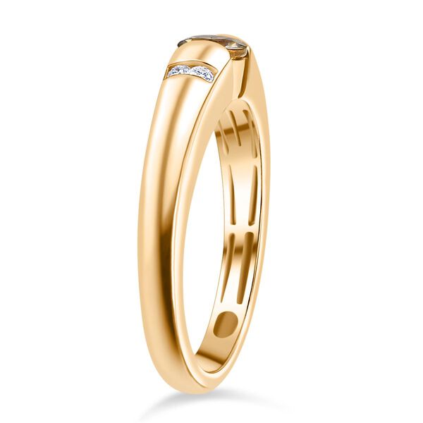 AA Natürlicher goldener Tansanit und Moissanit Ring - 0,43 ct. image number 5