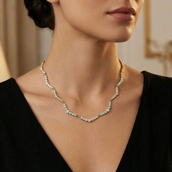 Wei&szlig;e Kristall 50+5cm Halskette in Goldton