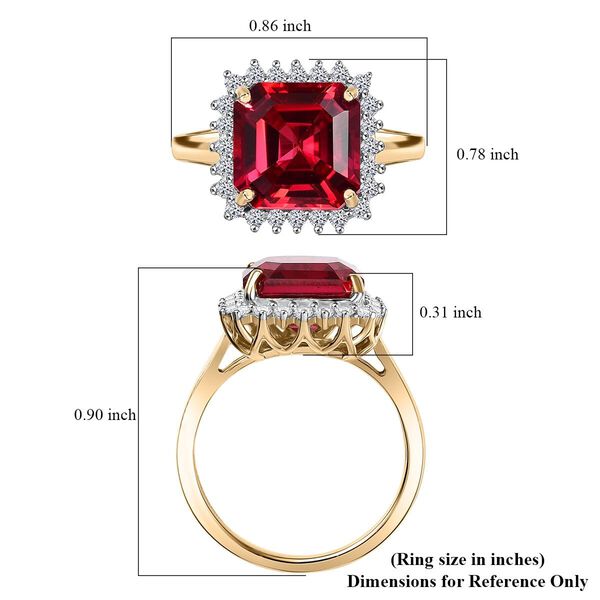 LUXURIANT DIAMOND- zertifiziert und geprüft AAA Labor Padparadscha Saphir und Labor Diamant Ring in 417 Gold - 5,93 ct. image number 5